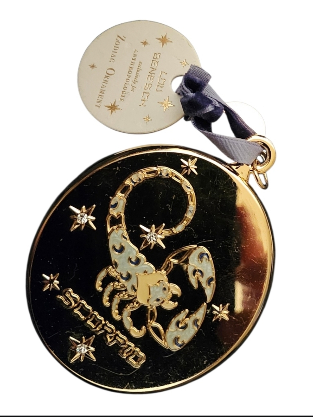 Anthropologie  Gold Tone Enameled Scorpio Zodiac Ornament Lou Benesch